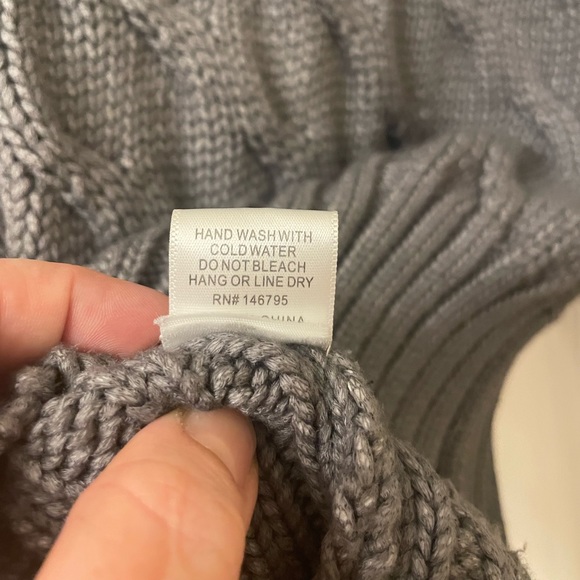 Nordstrom 4SI3NNA Drea Cable Knit Gray Sweater, Bishop Sleeves - Picture 14 of 14